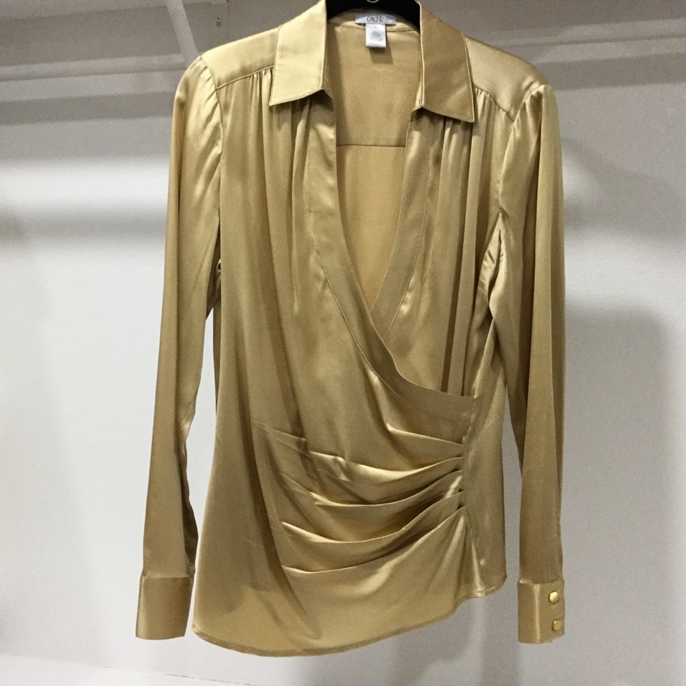 Cache Gold Satin Blouse
